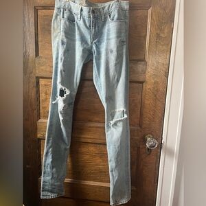 Madewell Women's Distressed Skinny Jeans - Light Blue (28 x 34)